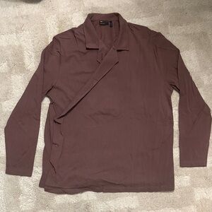 ASOS Design Brown Color Double breasted   Collared Shirt size Medium